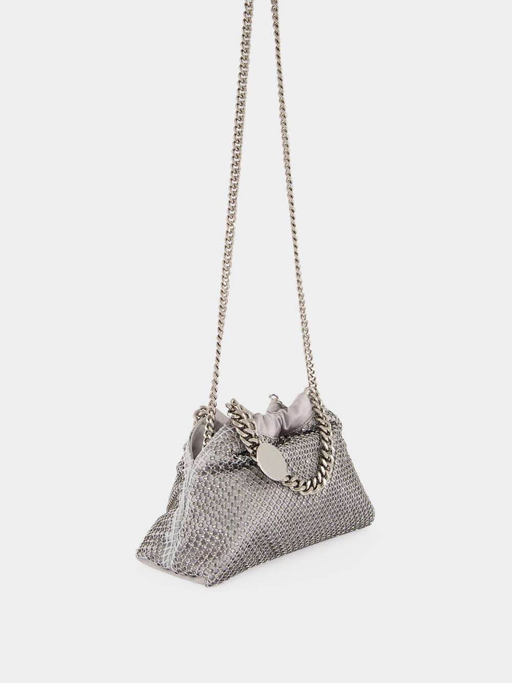 Silver Falabella Mini Crystal Handbag