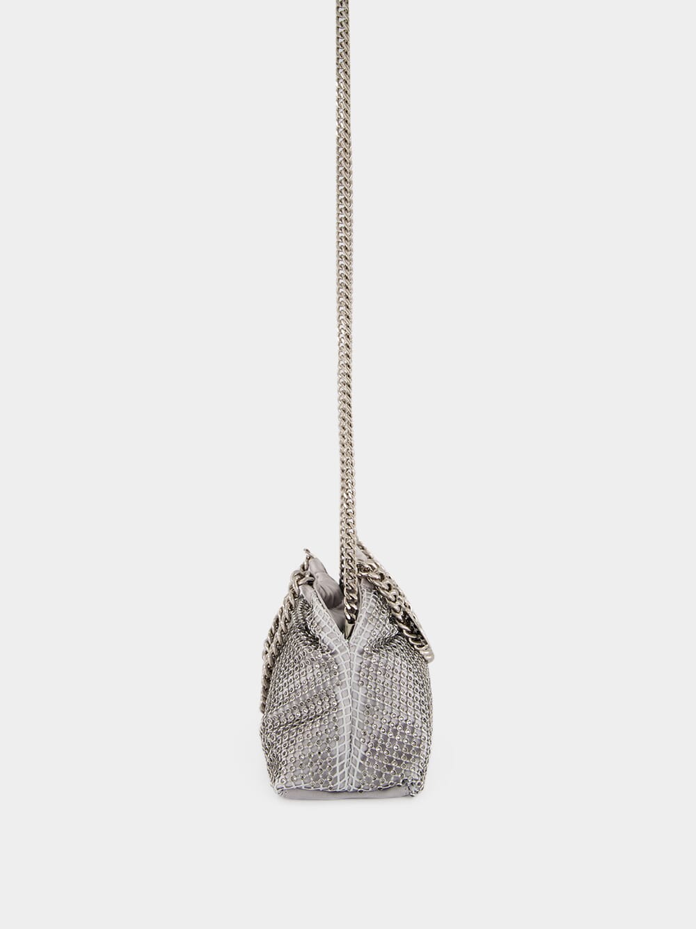 Silver Falabella Mini Crystal Handbag