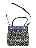 Handbag Designer By Coach In Black & Tan, Size:Medium