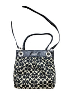 Handbag Designer By Coach In Black & Tan, Size:Medium