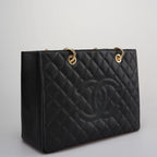 Chanel GST Black Bag in Cavier Leather with Gold Hardware from 2014 part 1