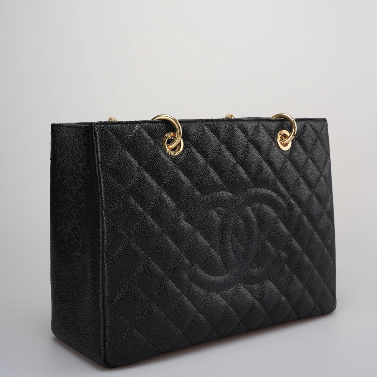 Chanel GST Black Bag in Cavier Leather with Gold Hardware from 2014 part 1
