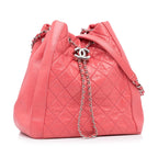 Chanel CC Lambskin/Calfskin Drawstring Bucket Bag