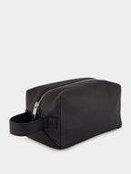 Black Leather Toiletry Case