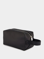 Black Leather Toiletry Case