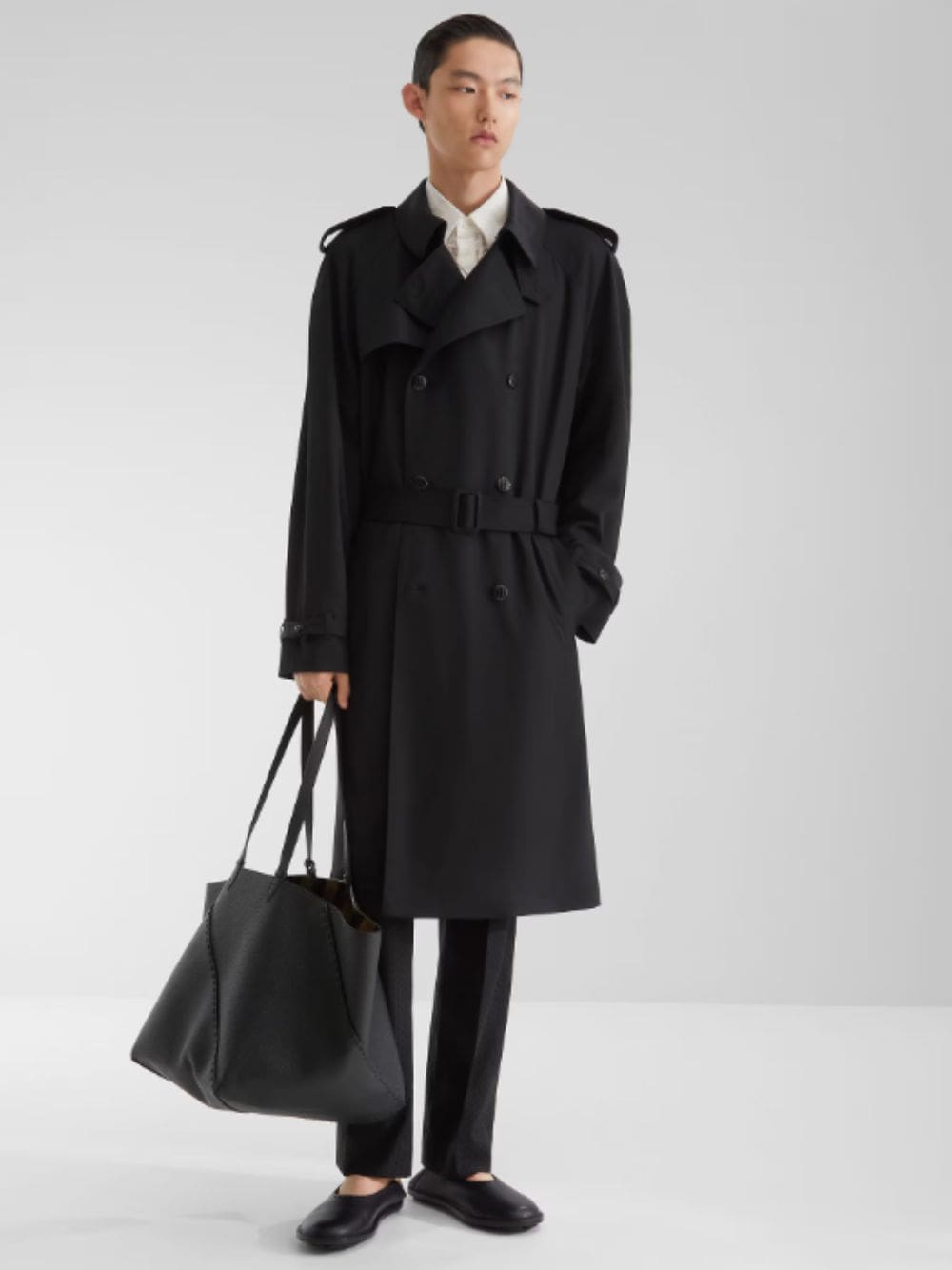 Black Selleria Diagonal Shopper Large