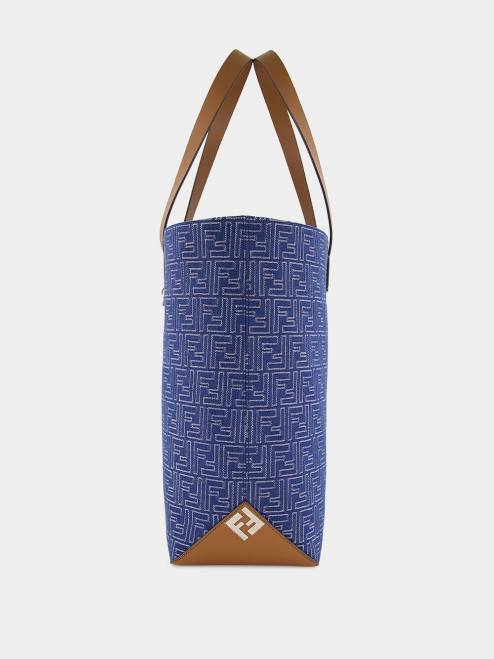 FF Jacquard Denim Medium Shopping Bag