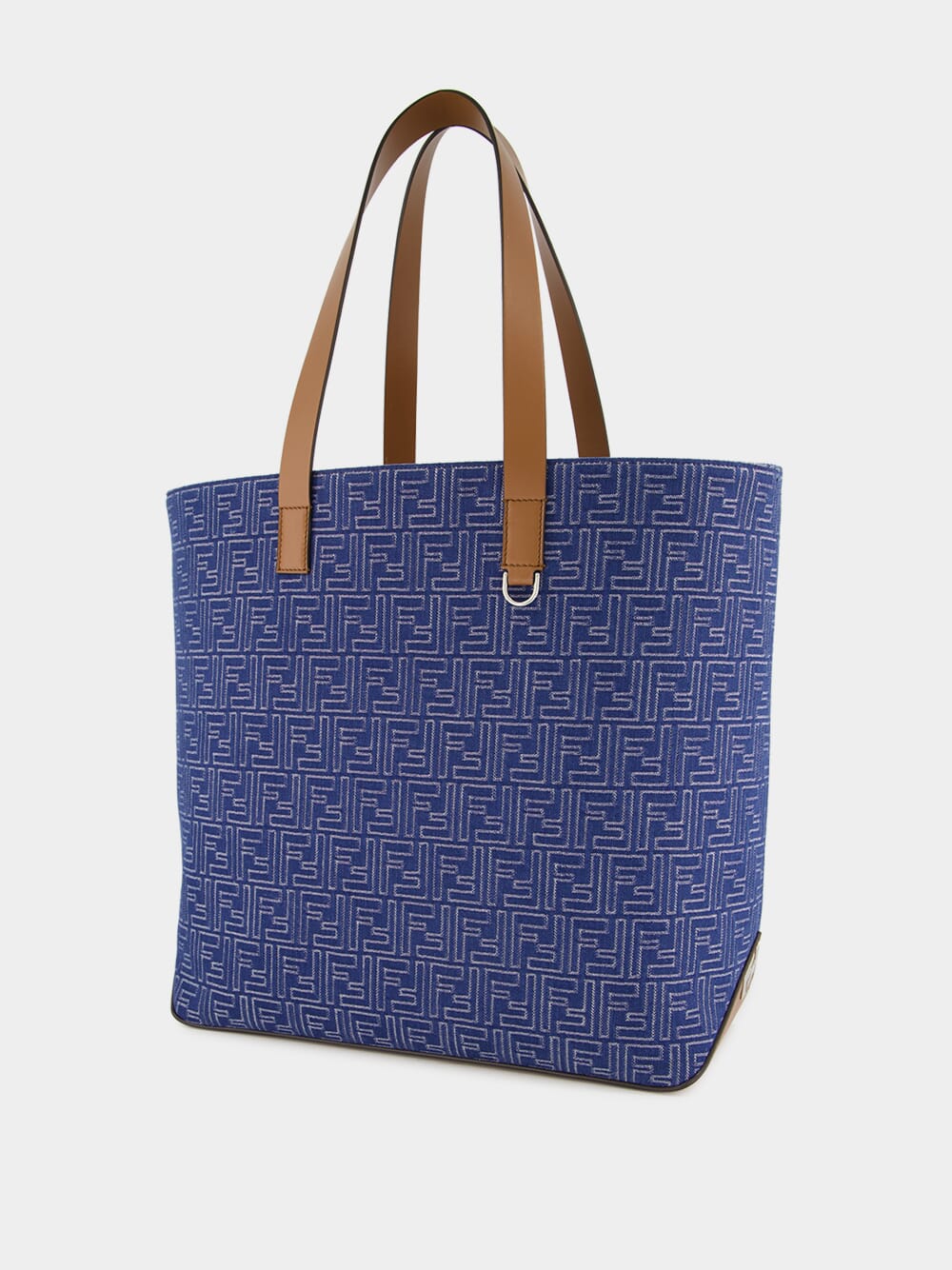 FF Jacquard Denim Medium Shopping Bag