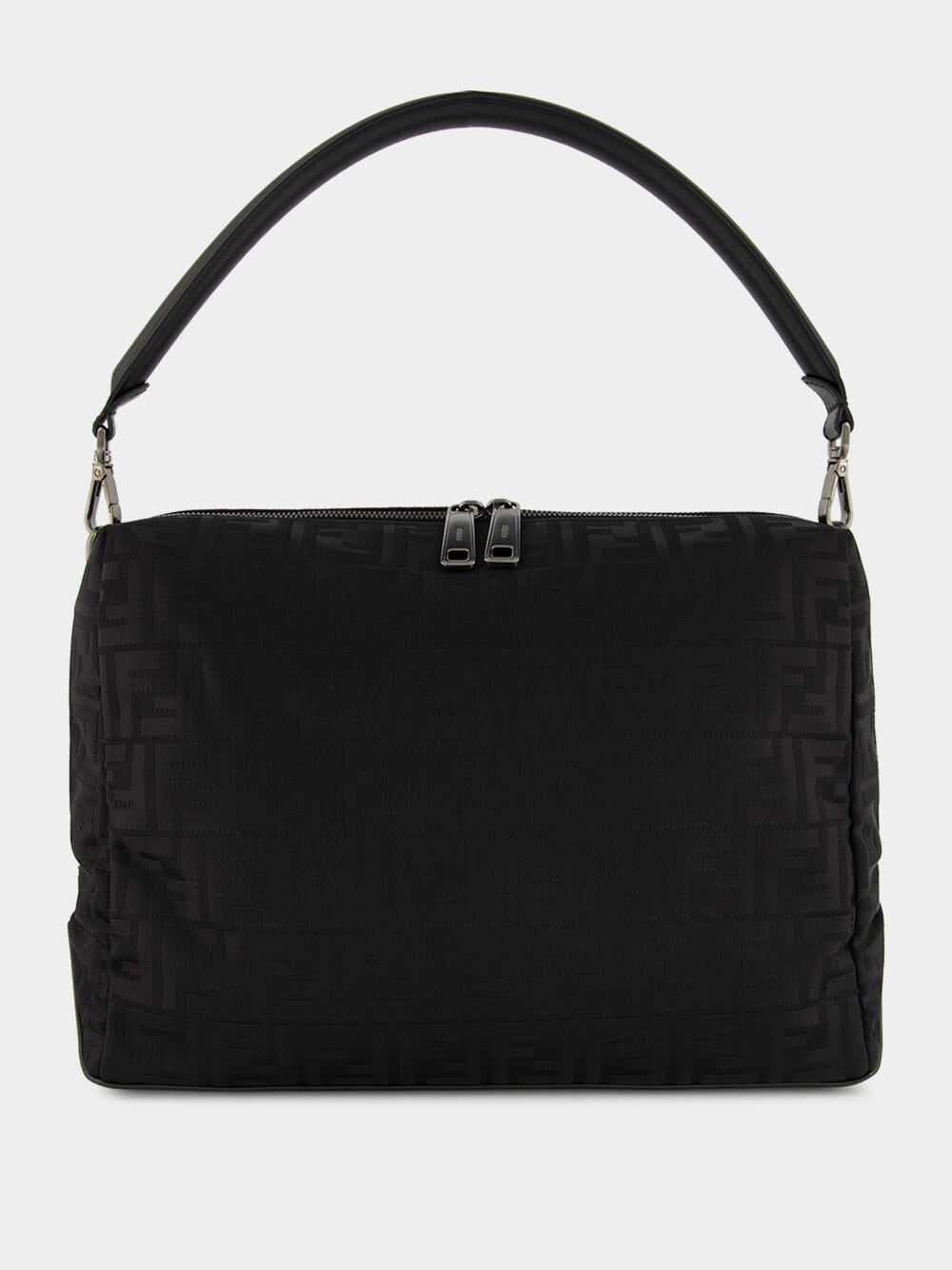 Black Lui Large Bag in FF Nylon and Calf Leather