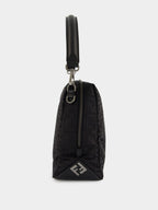 Black Lui Large Bag in FF Nylon and Calf Leather