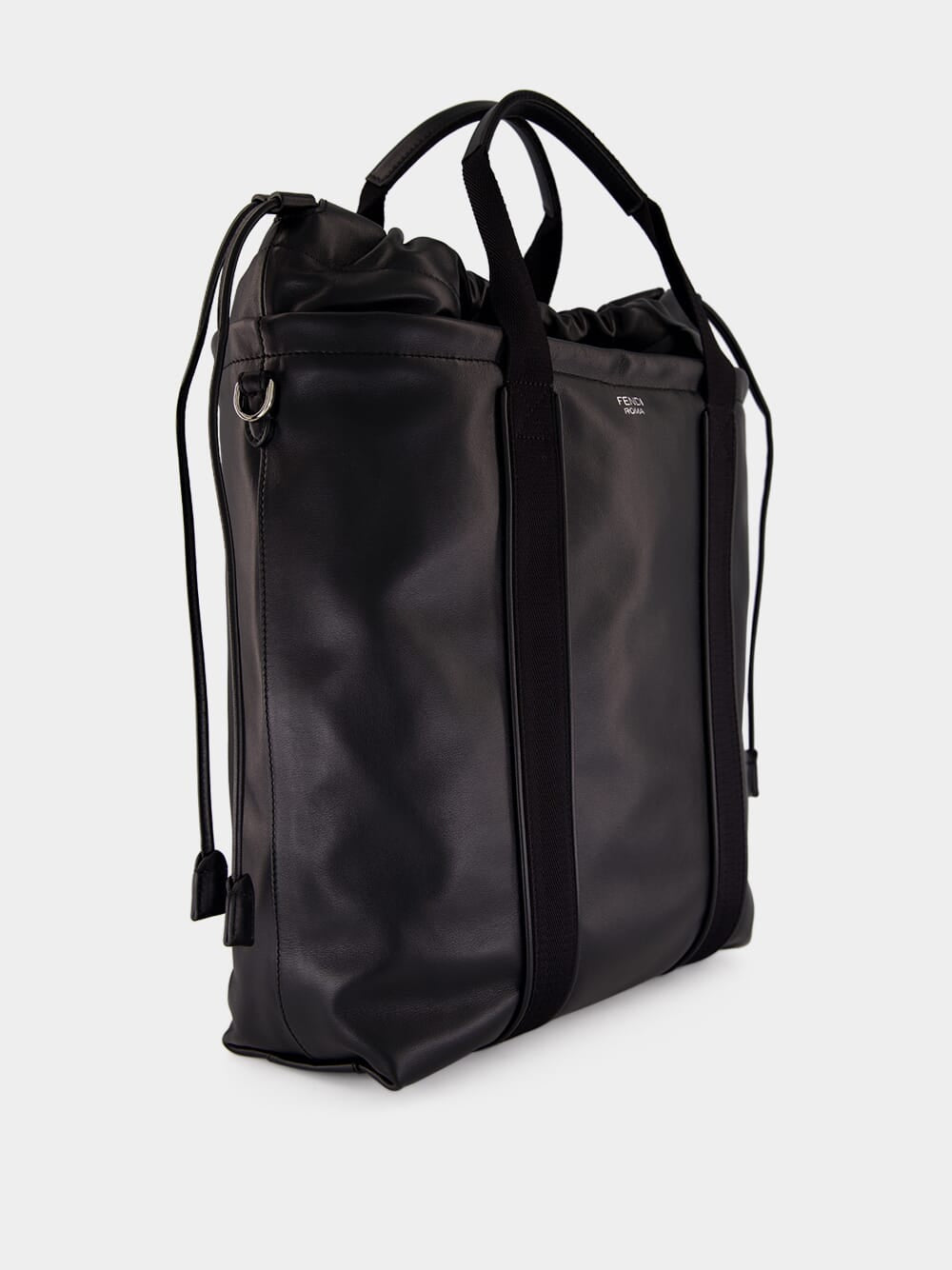 Black Flux Leather Shopping Bag