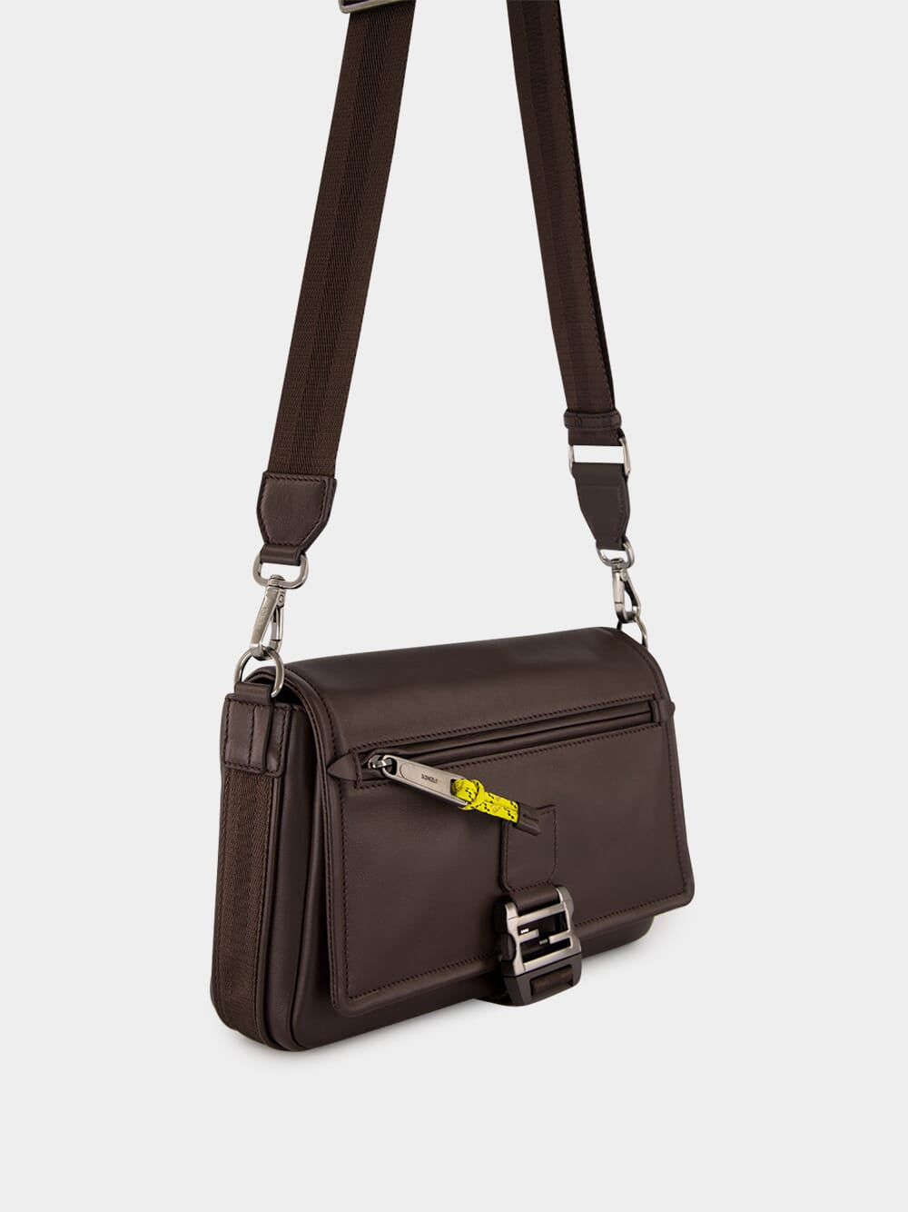 Brown Leather Flux Messenger Bag