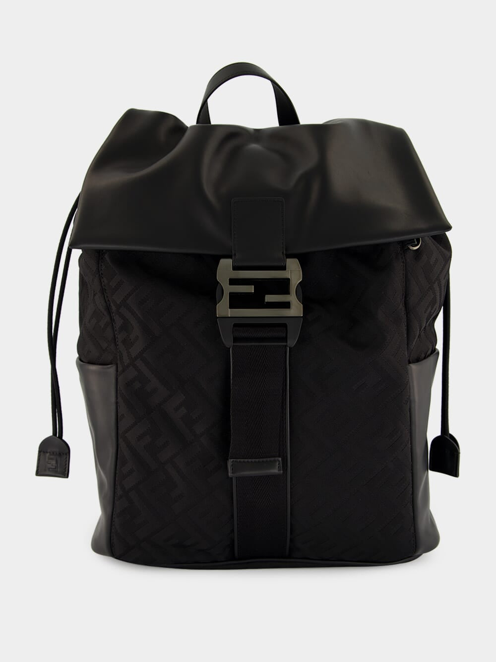 Black Flux Backpack in FF Nylon and Calf Leather
