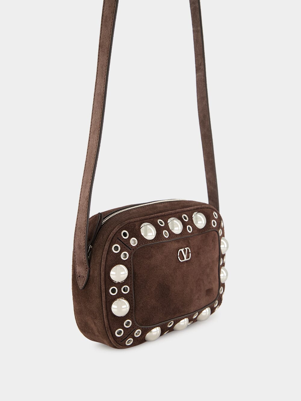 Brown Nellcôte Studded Crossbody Bag