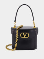 Black Shiny Leather Vanity Bag