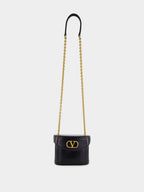 Black Shiny Leather Vanity Bag