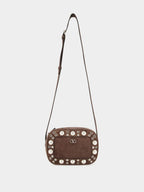 Brown Nellcôte Suede Crossbody Bag with Studs