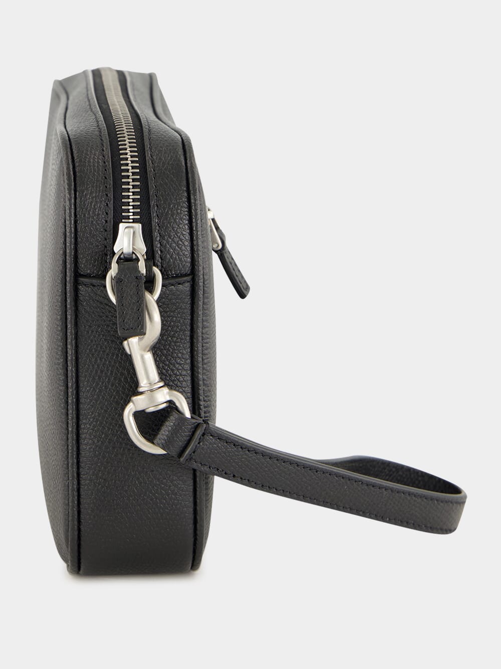 Black Leather Pouch with VLogo Signature