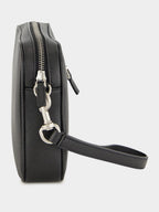 Black Leather Pouch with VLogo Signature