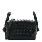 Calfskin Intrecciato Small Loop Top Handle Black