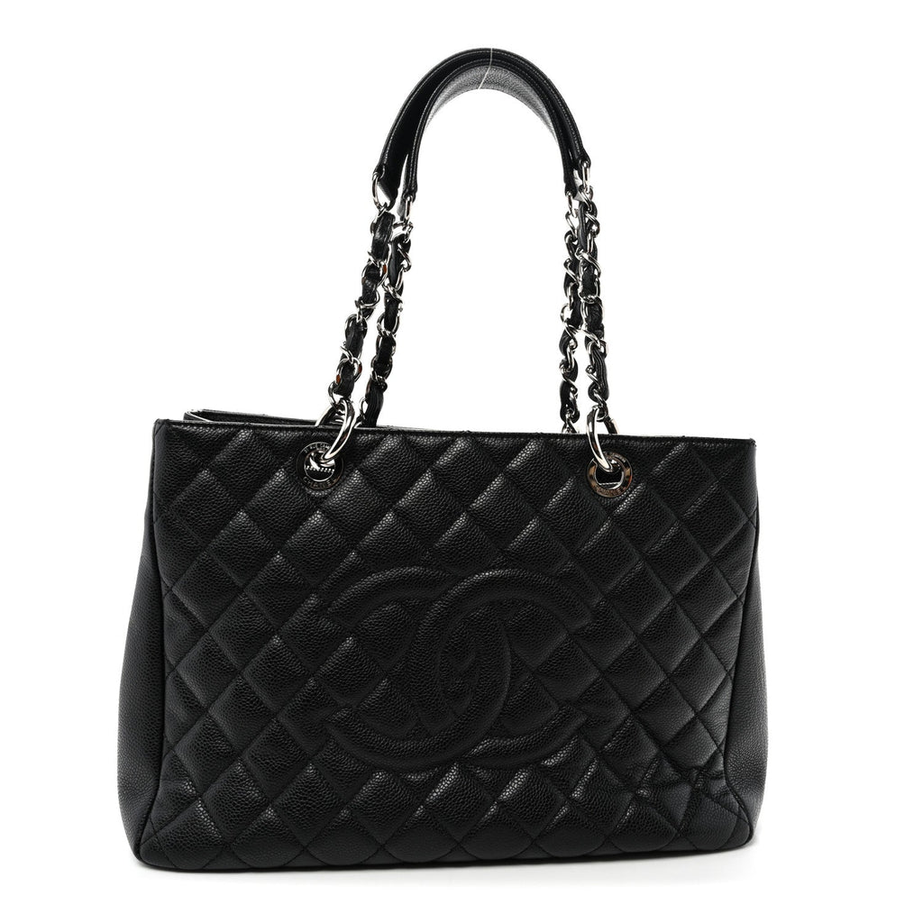 Caviar Quilted Grand Shopping Tote GST Black