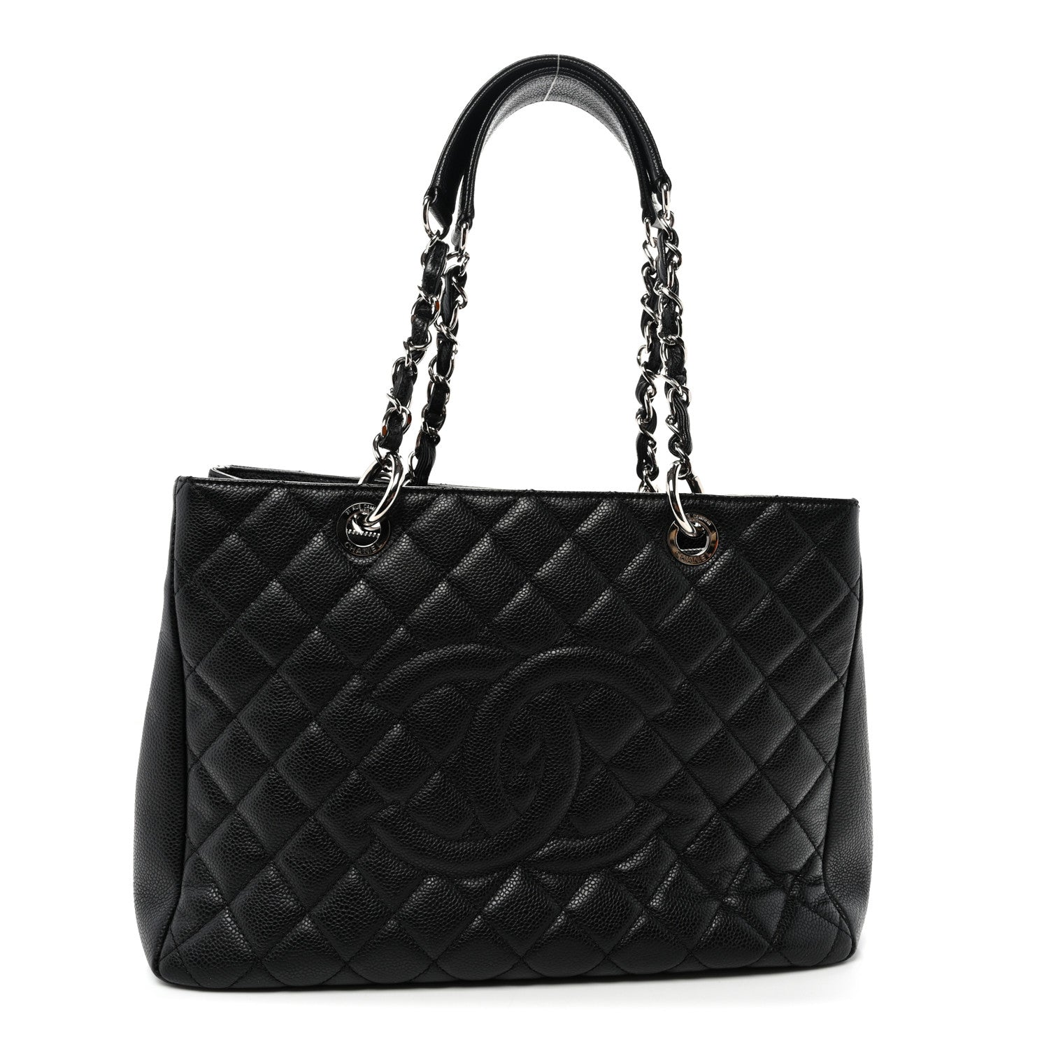 Caviar Quilted Grand Shopping Tote GST Black