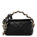 Crumpled Lambskin Quilted Small CC Links Shoulder Bag Black