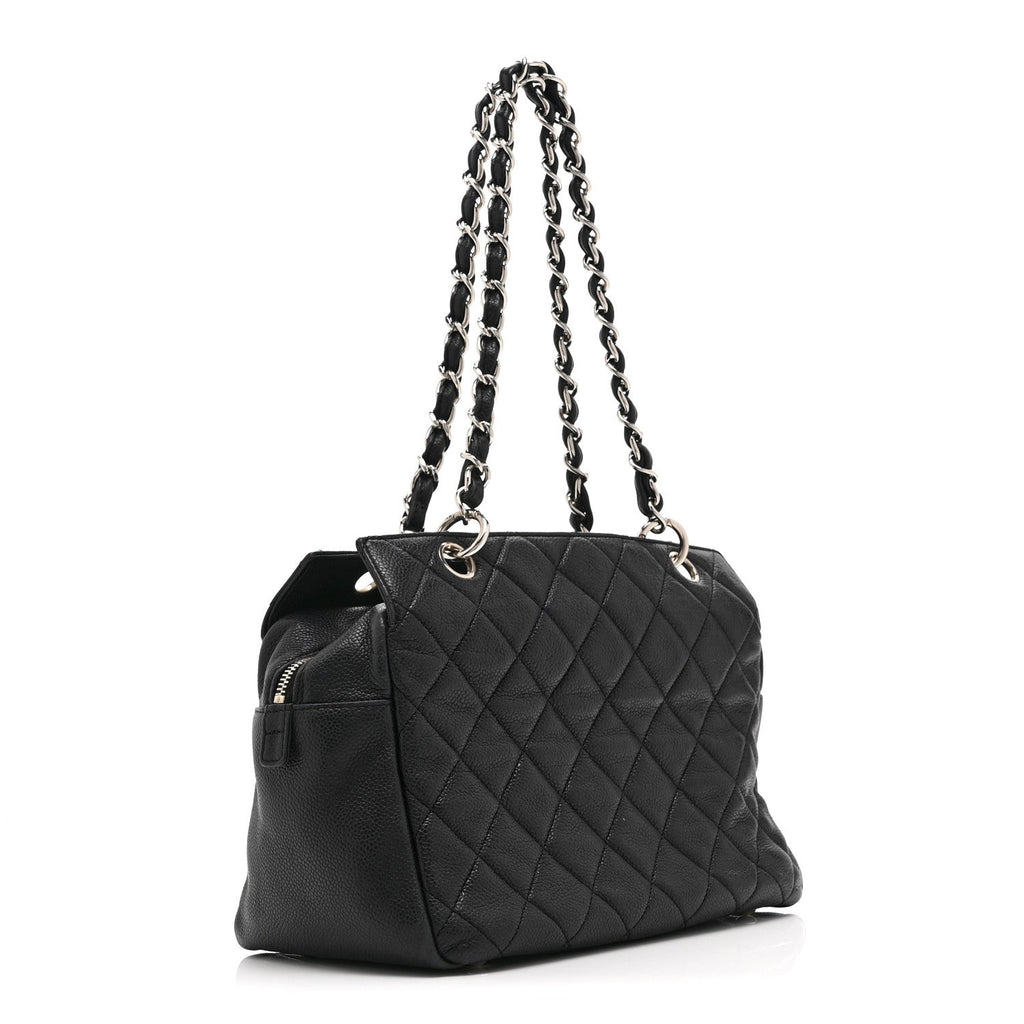 Caviar Quilted Petit Timeless Tote PTT Black