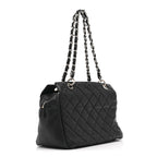 Caviar Quilted Petit Timeless Tote PTT Black
