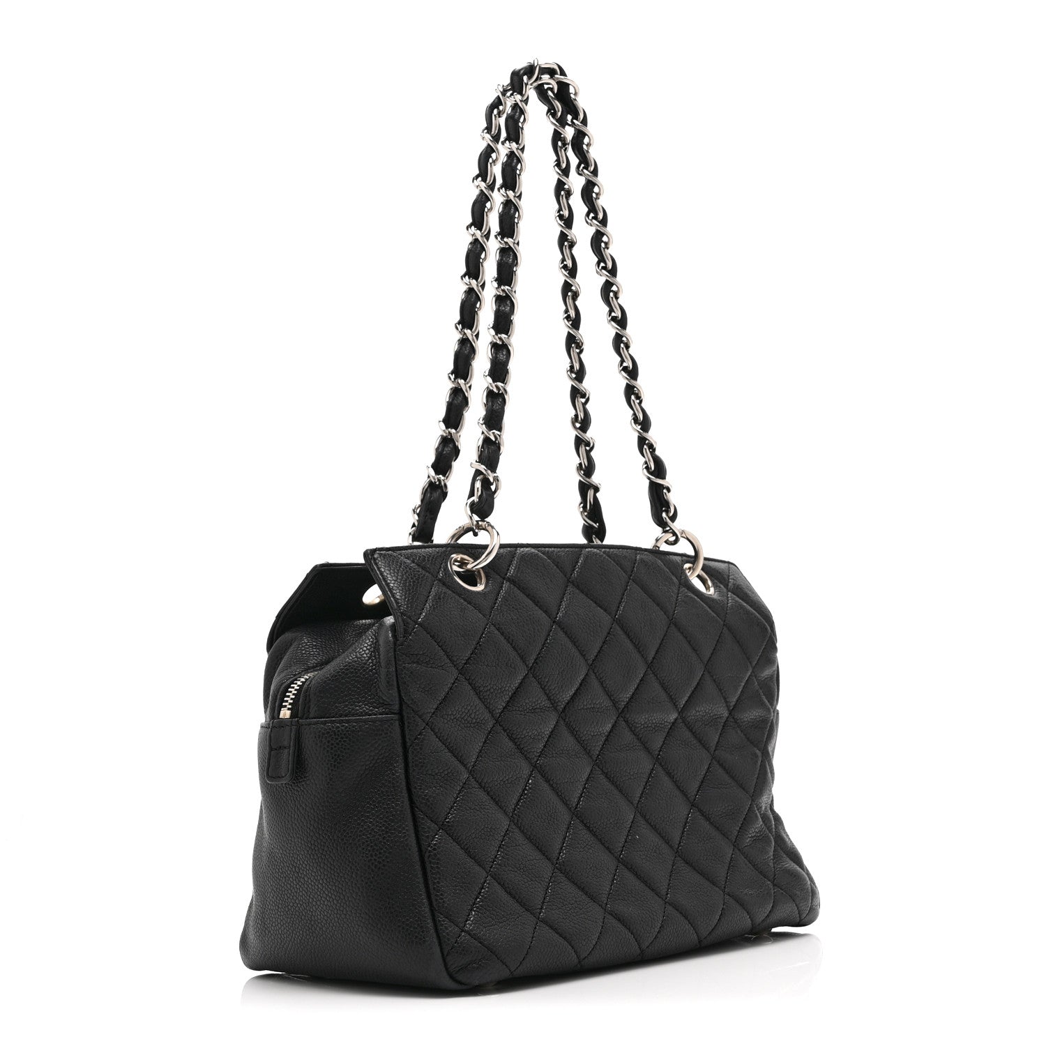 Caviar Quilted Petit Timeless Tote PTT Black