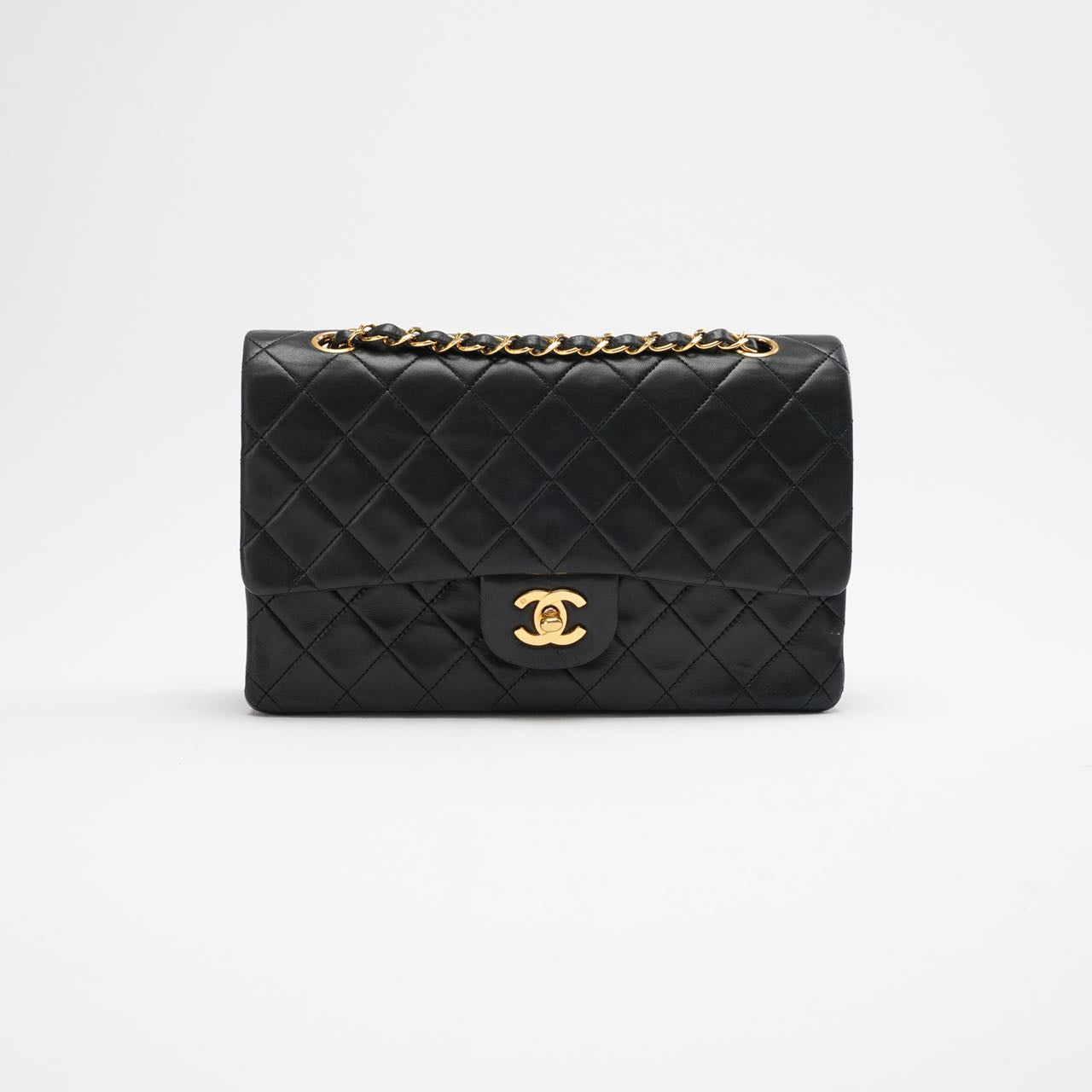 Chanel Vintage Black Classic Double Flap Bag 1991