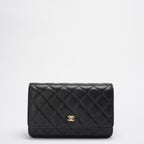 Chanel Wallet On Chain (WOC) Black Bag In Lambskin Leather With Gold Hardware 2018