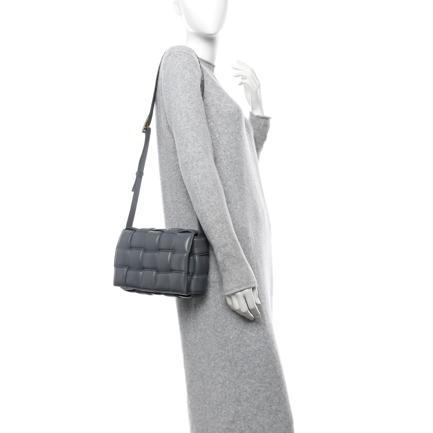 Nappa Maxi Intreccio Padded Cassette Crossbody Bag Thunder