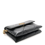 Lambskin Quilted Chanel 19 Flap Clutch Black