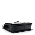 Goatskin Quilted Patent New Medium Duo Boy Flap Black