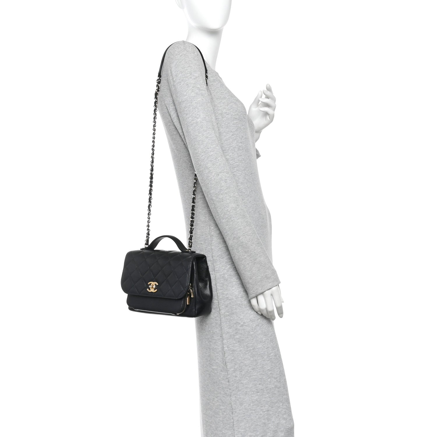Caviar Quilted Medium Business Affinity Flap Black