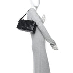 Lambskin Maxi Intrecciato Brick Cassette Bag Black