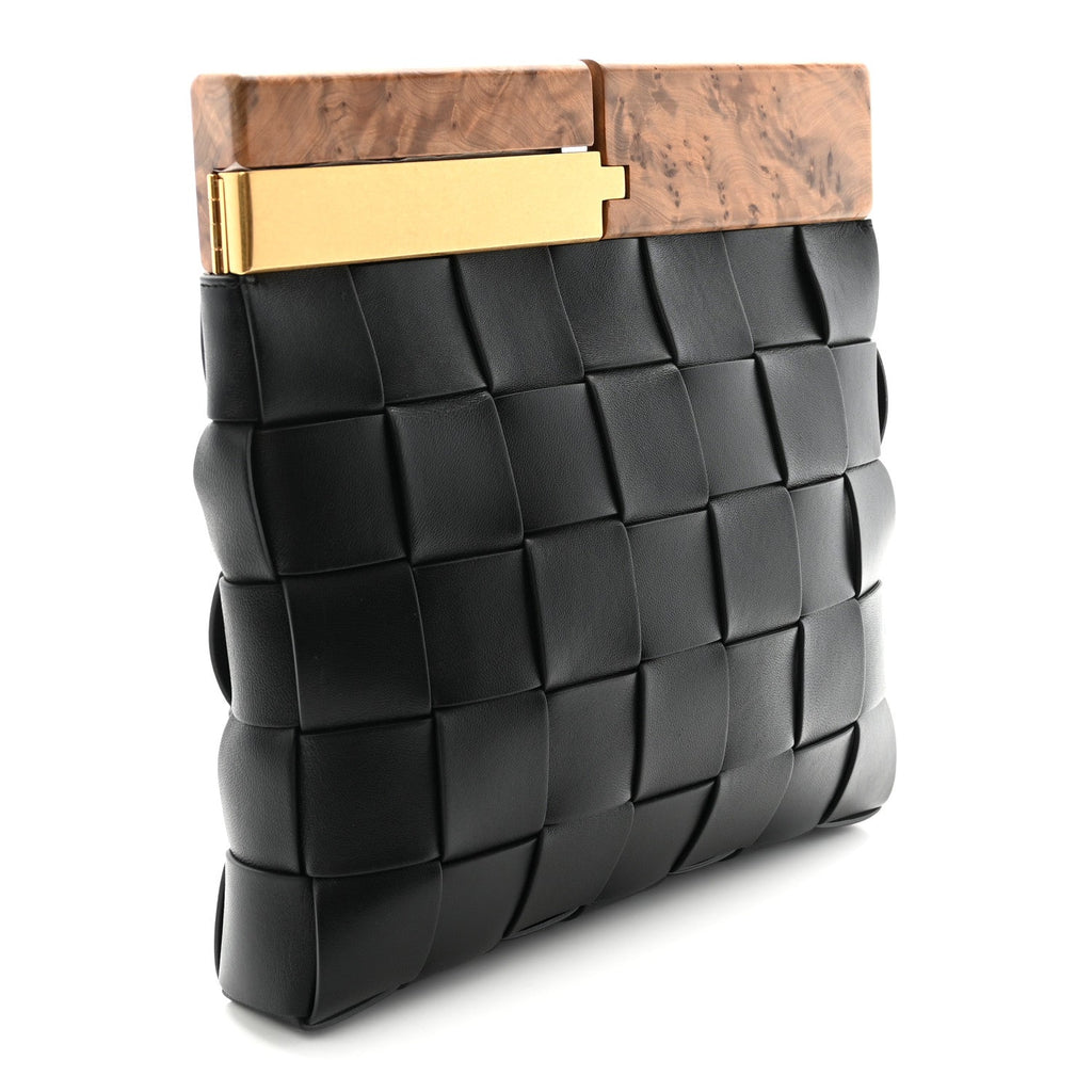Nappa Intrecciato The Snap Clutch Black