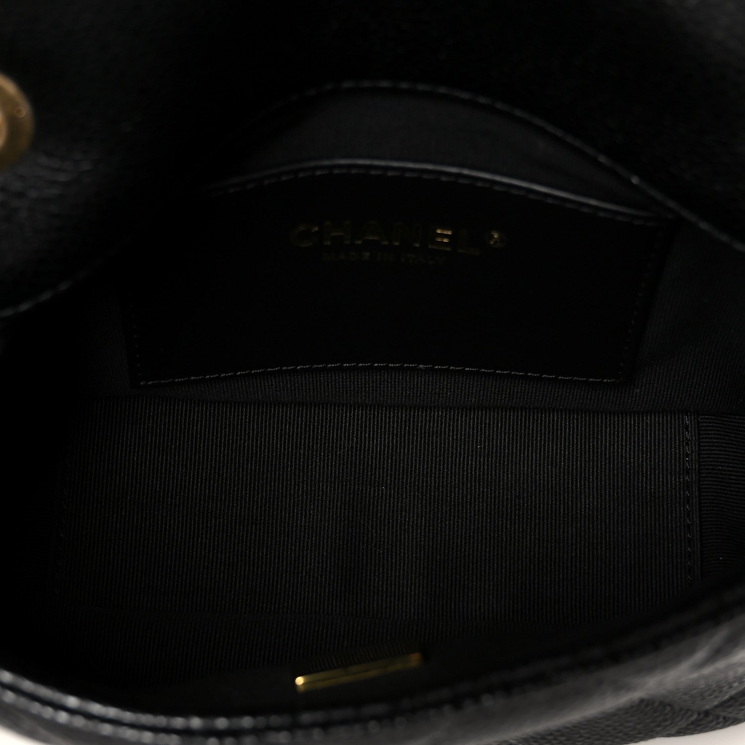 Grained Lambskin Quilted Mini Flap Black
