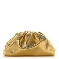 Metallic Bark Calfskin Embossed The Pouch Oversized Clutch Oro