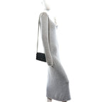 Caviar Quilted Flap Phone Holder With Chain Black