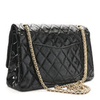 Distressed Patent Quilted 2.55 Reissue 226 Flap Black