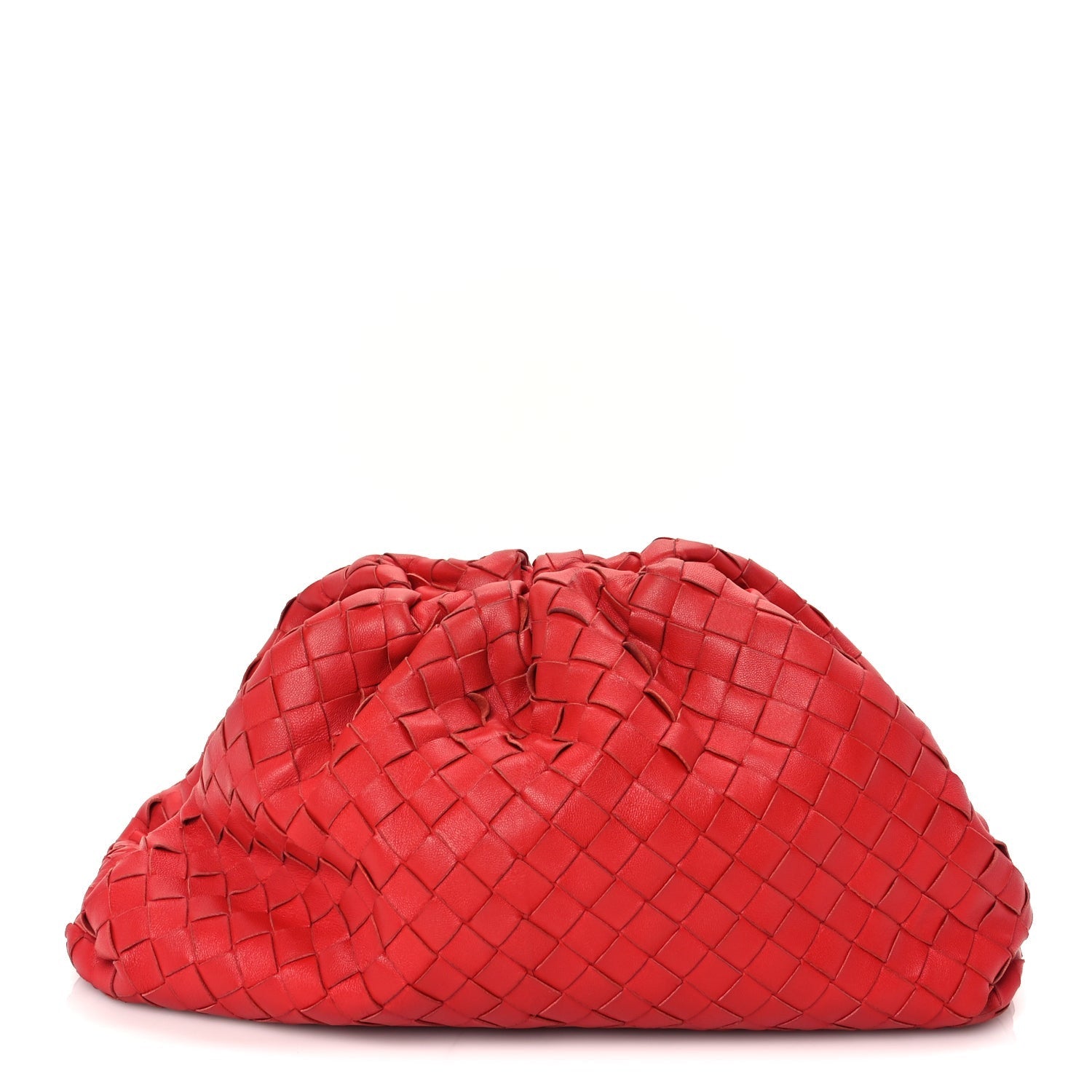 Nappa Maxi Intrecciato The Pouch Oversized Clutch Bright Red