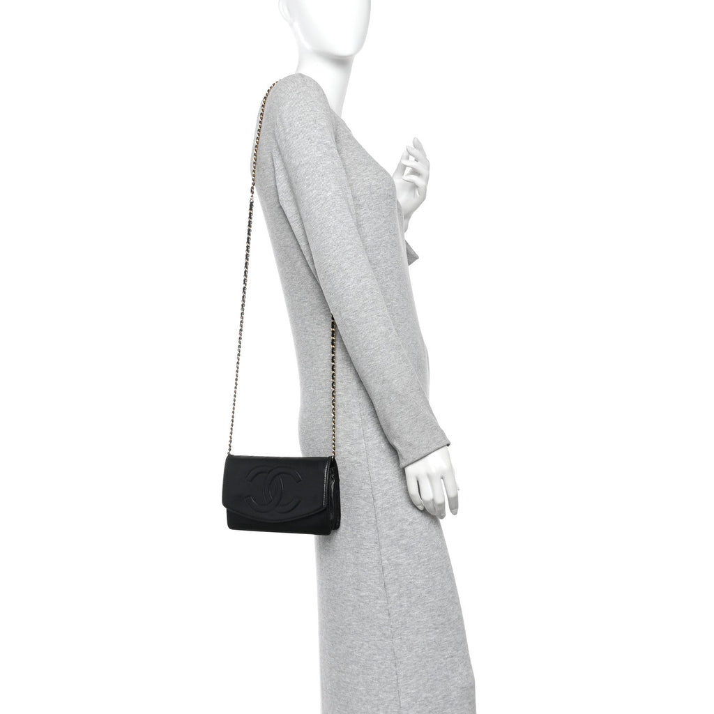 Lambskin Timeless CC Wallet On Chain WOC Black