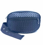 BOTTEGA VENETA Black Leather Woven Waist Bag