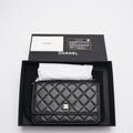 Chanel Wallet On Chain (WOC) Black Bag In Lambskin Leather With Gold Hardware 2018