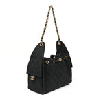 Canvas Quilted Small Chanel 25 Handbag Black