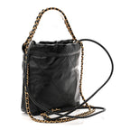 Shiny Calfskin Quilted Mini Chanel 22 Black