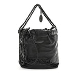 Shiny Calfskin Quilted Mini Chanel 22 So Black
