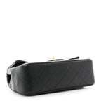 Lambskin Quilted Mini Rectangular Flap Black